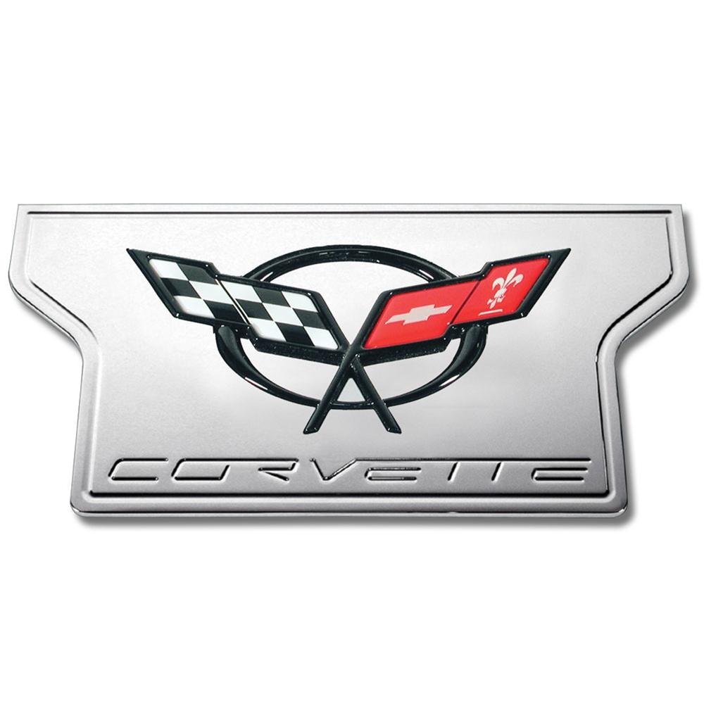 Corvette Exhaust Plate - Billet Chrome with C5 Logo : C5 & Z06-SR1 Performance