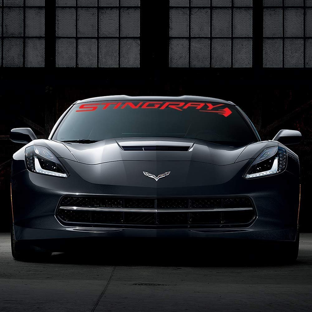 C7 Corvette Windshield Decal Kit (Stingray Script White)-SR1 Performance