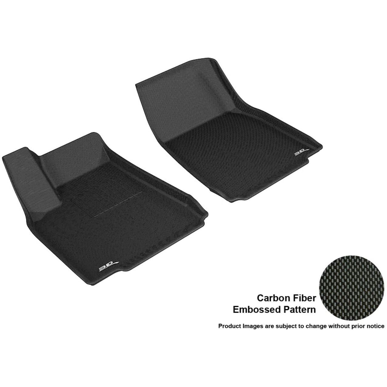 3D MAXpider Front Row Custom Fit All-Weather Floor Mat for Select Tesla Model X Models - Kagu Rubber ()-SR1 Performance