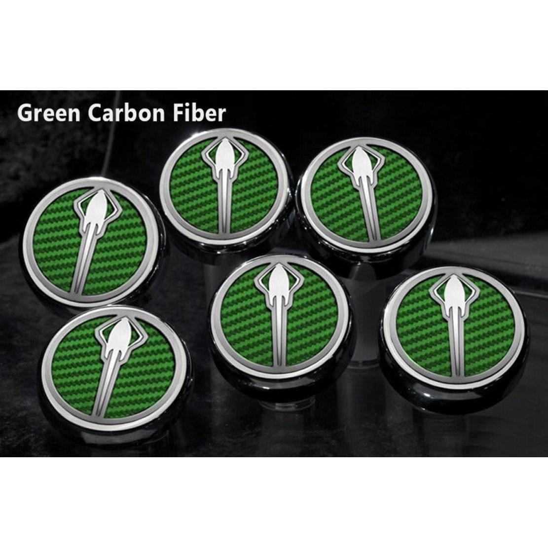 American Car Craft 053016-ORG Orange Carbon Fiber Fluid Cap Cover Set, 6 Piece (Stingray Emblem)-SR1 Performance