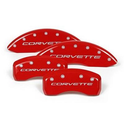 MGP Caliper Covers Chevrolet Corvette C6 2005 2006 2007 2008 2009 2010 2011 2012 (Licensed Logo) - Red-SR1 Performance