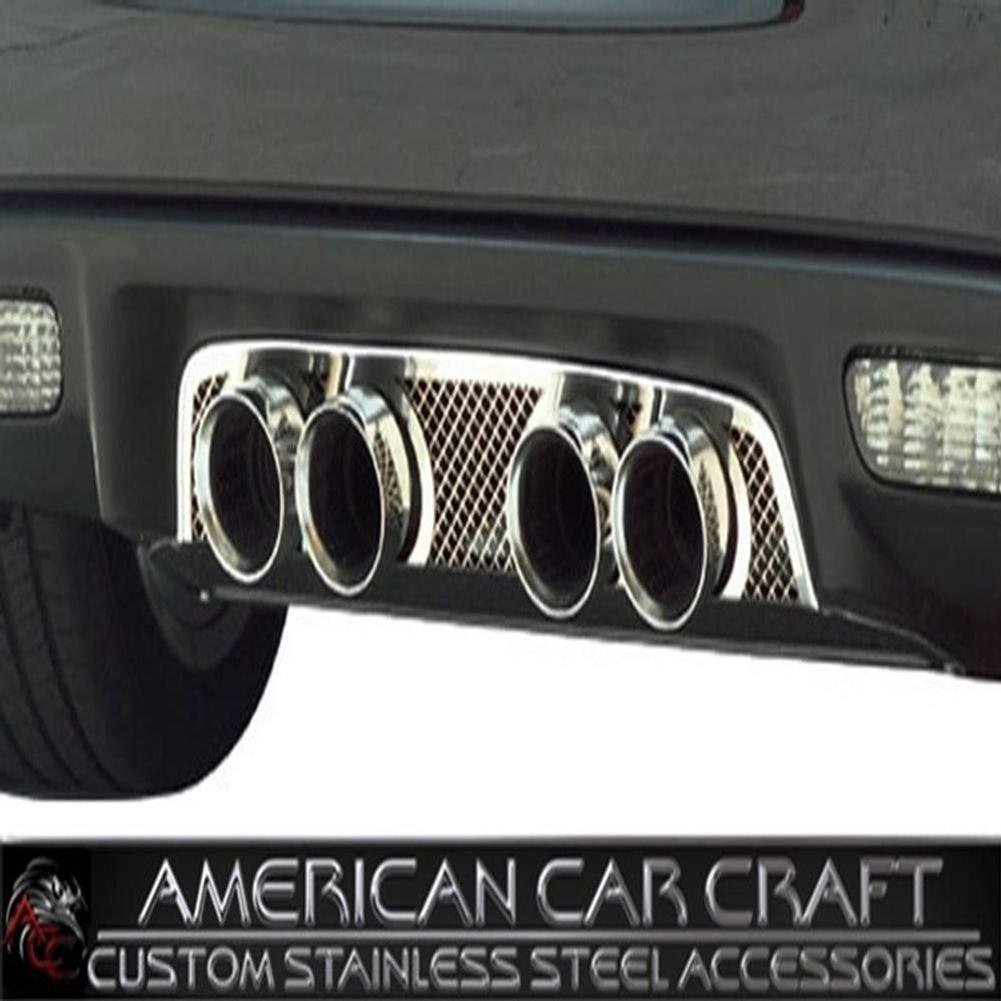 Corvette Exhaust Port Filler Panel - Laser Mesh Stainless Steel for Standard Exhaust : 2005-2013 C6-SR1 Performance