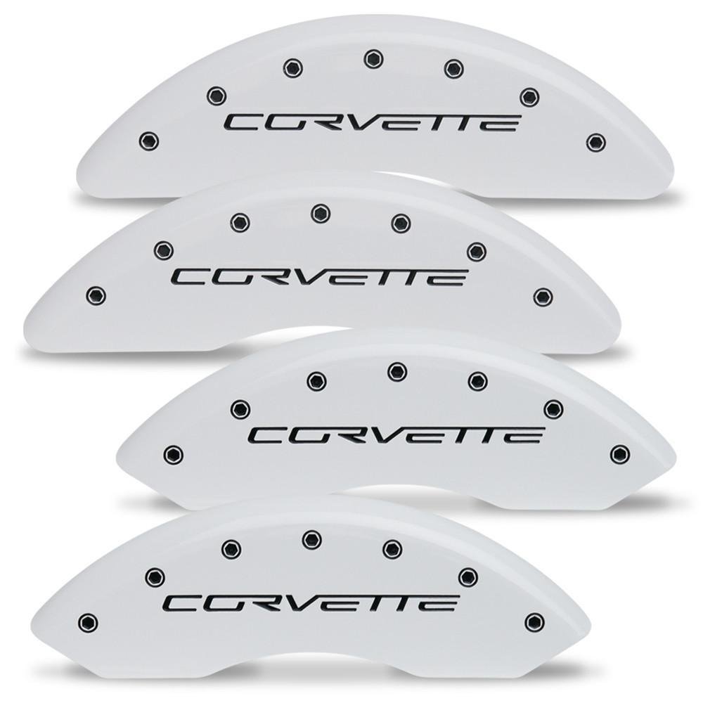 Corvette Brake Caliper Cover Set (4) - Body Color Matched with Black Bolts and Script : 2005-2013 C6 only-SR1 Performance