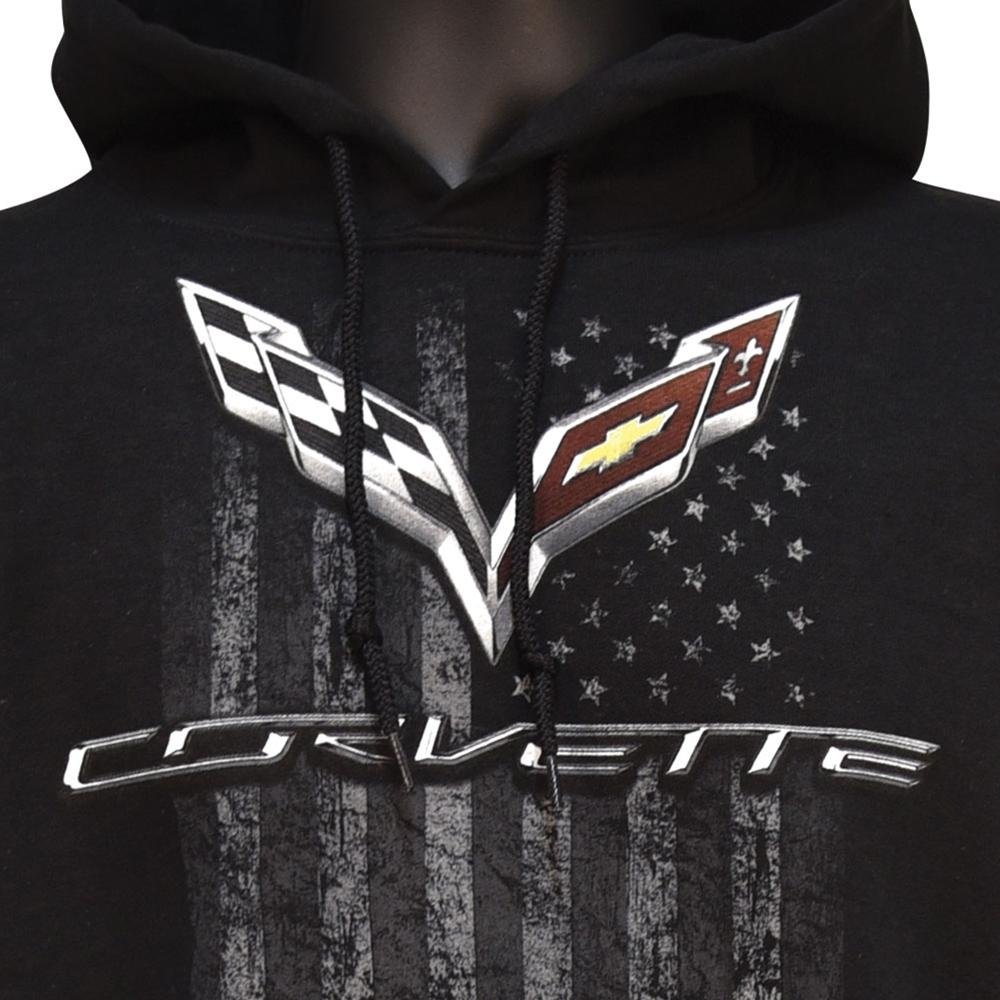C7 Corvette Men's American Legacy Hooded Sweatshirt - Black-SR1 Performance