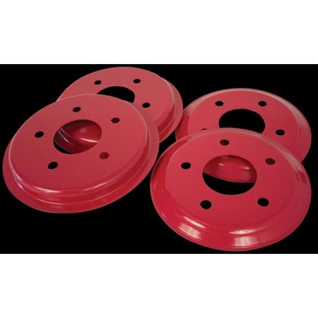 Corvette Brake Rotor Hub Covers - Red (Set) : 2005-2013 C6 Non-Z51-SR1 Performance