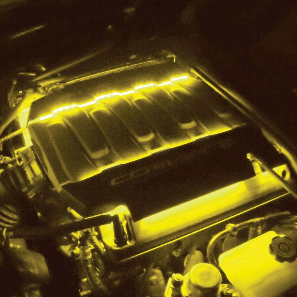 Corvette Fuel Rail Cover LEDs - Hood Switch Controlled : Stingray, Z51, Grand Sport-SR1 Performance