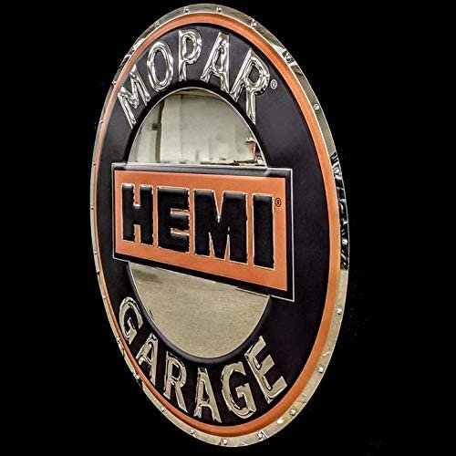 Mopar HEMI Garage Stainless Steel Chrome Wall Hanging Sign : 22" x 22"-SR1 Performance