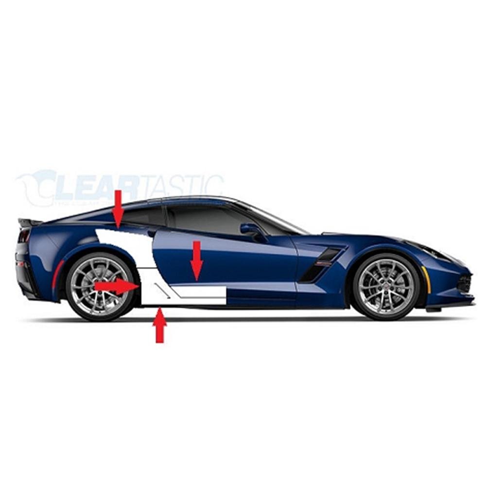 C7 Corvette - Cleartastic Rocker Panel & Lower Door Film Kit - Paint Protection-SR1 Performance