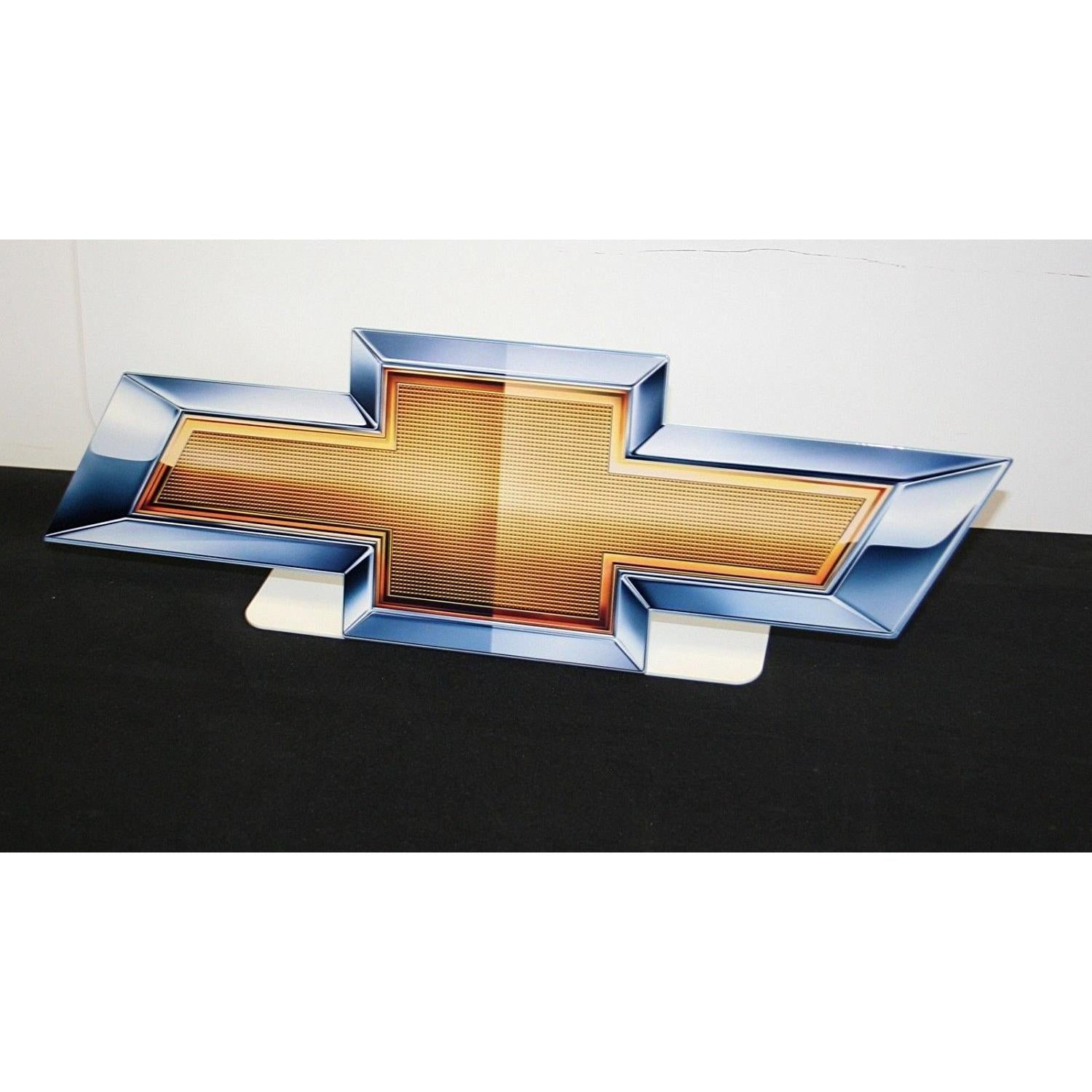 Chevrolet Bowtie Free Standing Metal Sign - 18" x 6"-SR1 Performance