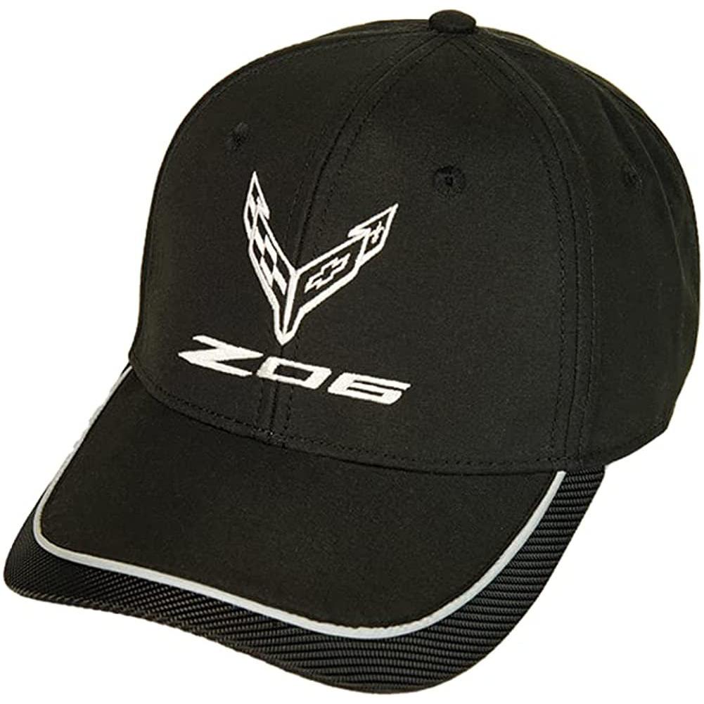 C8 Z06 Corvette Hat - Next Generation Silver Accent Cap : Black-SR1 Performance