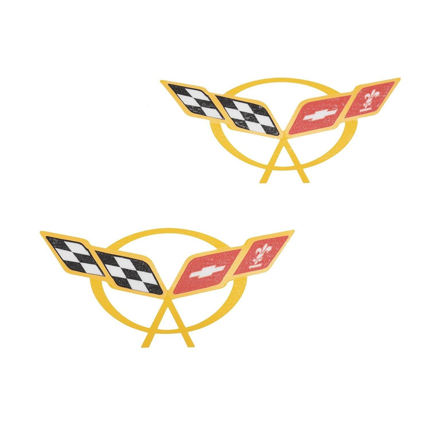 C5 Corvette Door Sill Decal - Crossed Flags Emblem Sticker-SR1 Performance