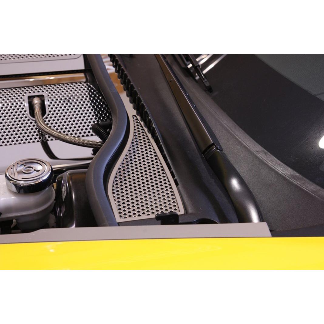 Corvette Wiper Cowl Cover - Perforated Stainless Steel : 2008-2013 C6,Z06,ZR1,Grand Sport-SR1 Performance