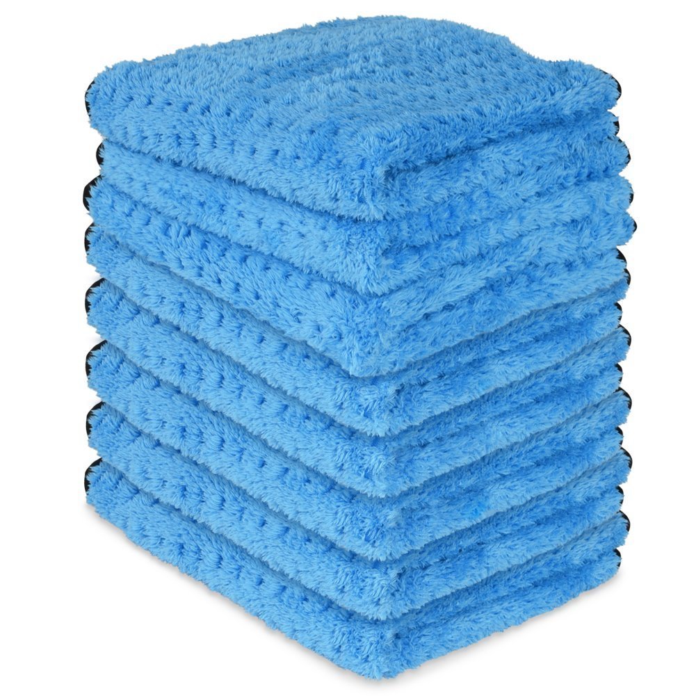 Liquid X Blue Xtreme Plush Waffle Weave Microfiber Detailing Towel - 16" x 16"-SR1 Performance
