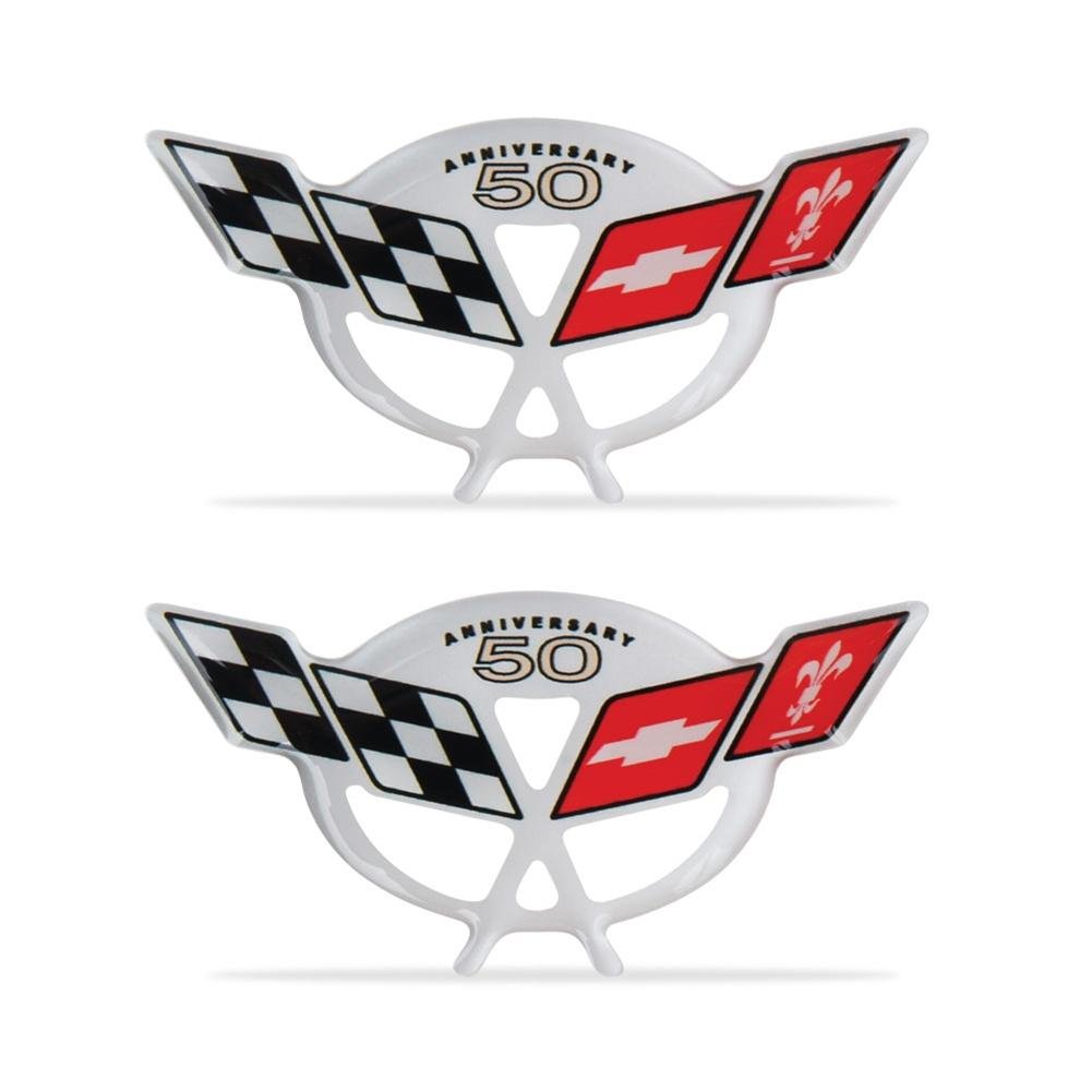 Corvette Domed Decal 2.375" x 1.17” : 1997-2004 C5 Logo-SR1 Performance