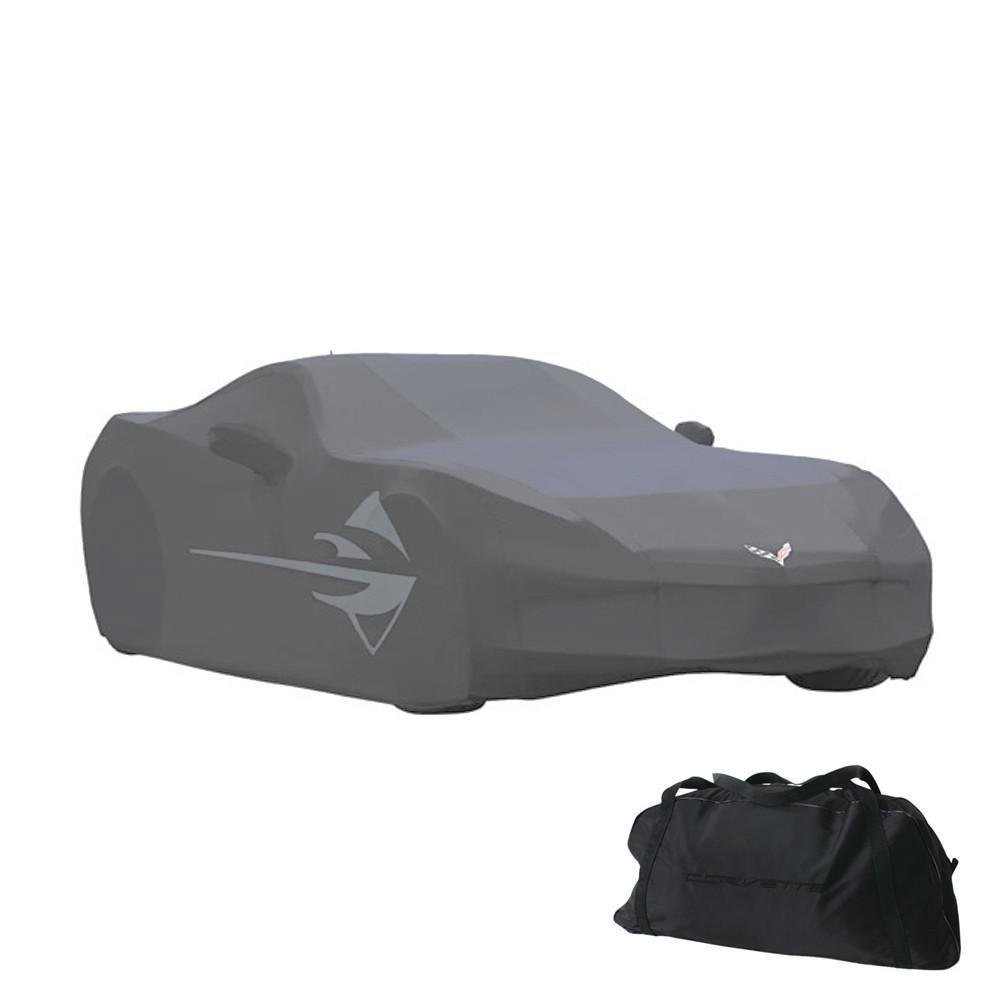 2014-2019 C7 Corvette Outdoor Car Cover Black with Large Stingray Fender Logos + Storage Bag-SR1 Performance
