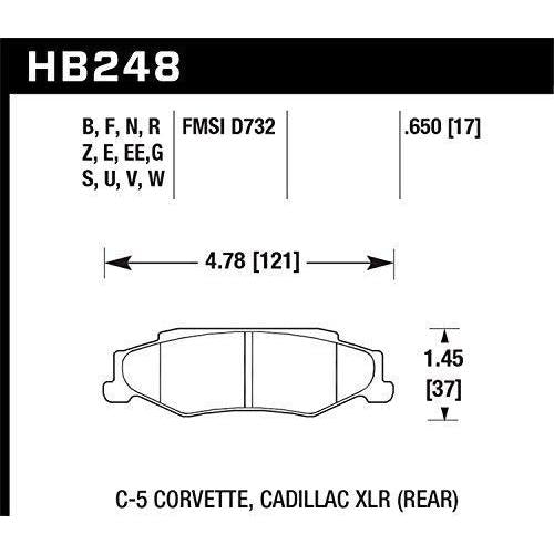 Hawk Performance HB248Z.650 Performance Ceramic Brake Pad-SR1 Performance