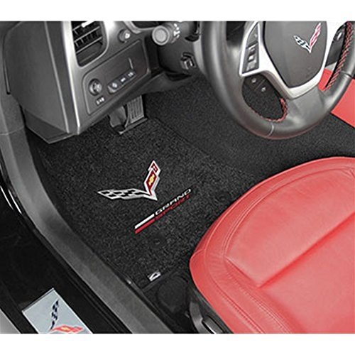 C7 Corvette Grand Sport Lloyds Floor Mats w/ Crossed Flags - Jet Black-SR1 Performance