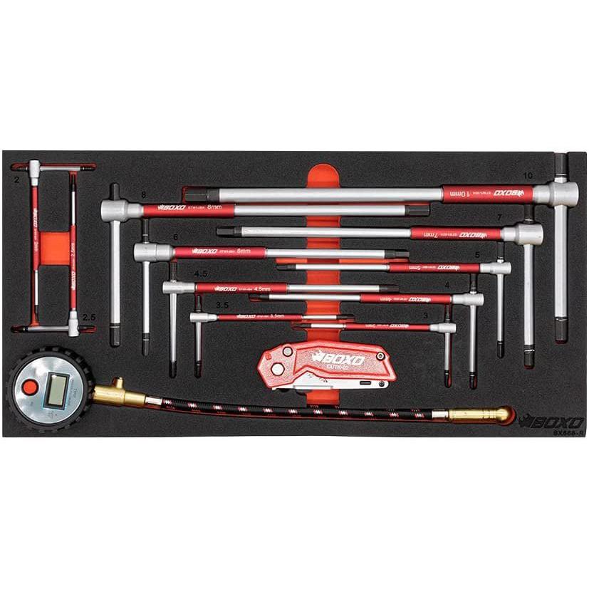 BOXO USA 69-Piece Metric Go Kart Tool Kit With Black 3-Drawer Hand Carry Tool Box-SR1 Performance