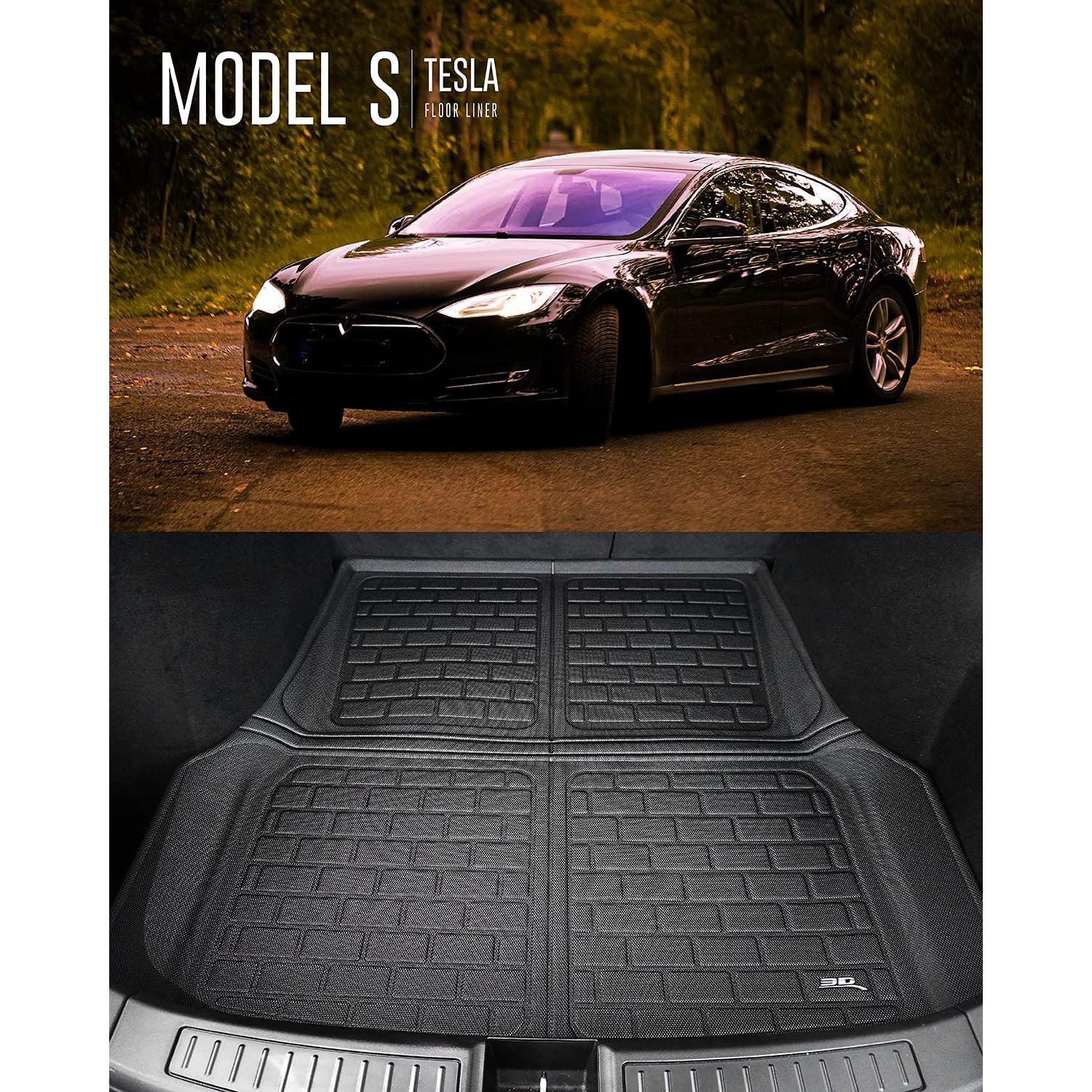 2015-2020 Tesla Model S Rear Cargo Mat Liner 3D MAXpider Kagu -Cross Fold Black-SR1 Performance