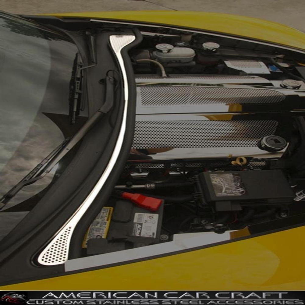 Corvette Wiper Cowl Cover - Perforated Stainless Steel : 2008-2013 C6,Z06,ZR1,Grand Sport-SR1 Performance