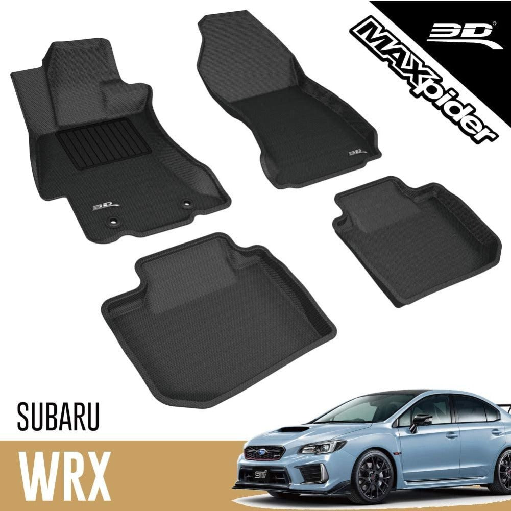 2015-2019 Subaru WRX/WRX STI 3D MAXpider Kagu 1st & 2nd Row Floormats - Black-SR1 Performance
