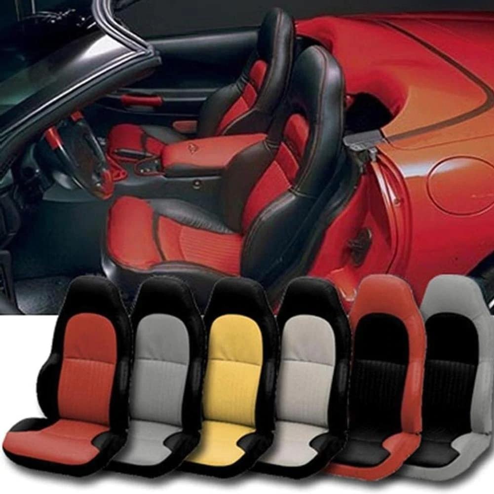 Corvette Seat Covers - 2-Tone Custom Vinyl - Modified for Standard Seats : 1997-2004 C5 & Z06 (Black with Gray)-SR1 Performance
