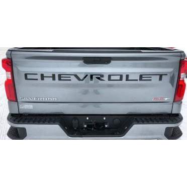 WCC 2019 Chevrolet Silverado Trucks Tail Gate Bumper Lettering Insert Compatible with Chevrolet (Black)-SR1 Performance