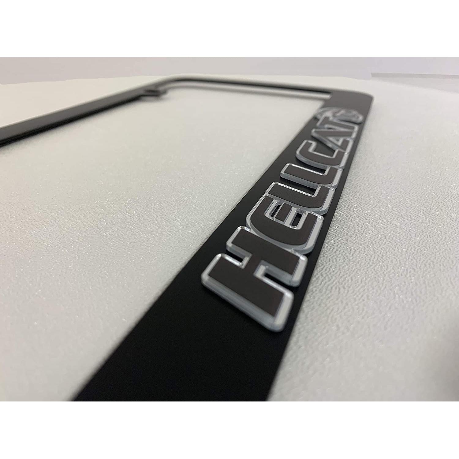 Hellcat License Plate Frame - Black with Mirrored Logo-SR1 Performance