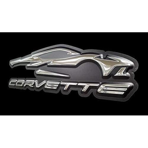 C8 Corvette Gesture Logo & Script Sign - Chrome : 34" x 10"-SR1 Performance