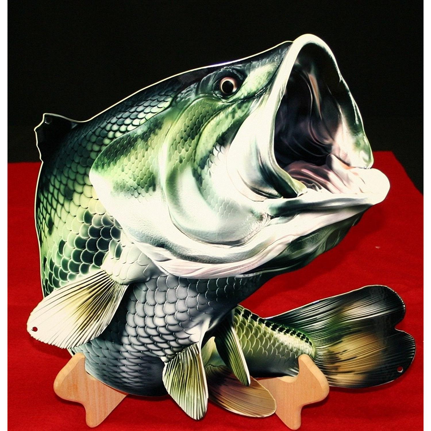 Largemouth Bass Metal Wall Sign - 16" x 15"-SR1 Performance