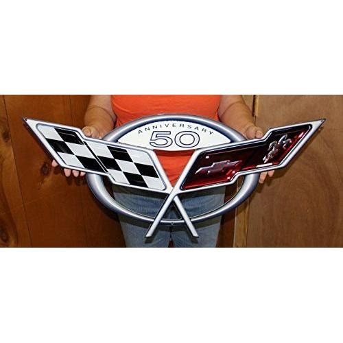 C5 Corvette 50th Anniversary Metal Wall Sign - 32" x 12"-SR1 Performance
