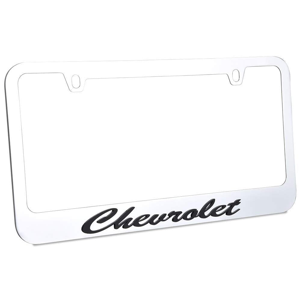 Chevrolet License Plate Frame - Chrome with Black Script-SR1 Performance
