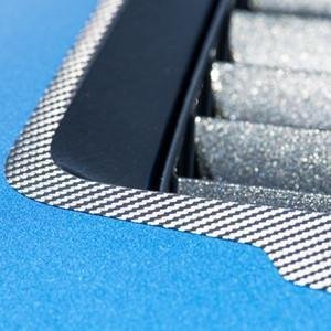 C7 Corvette Stingray Hood Vent Graphic Black Carbon Fiber w/ Brushed Black Trim-SR1 Performance