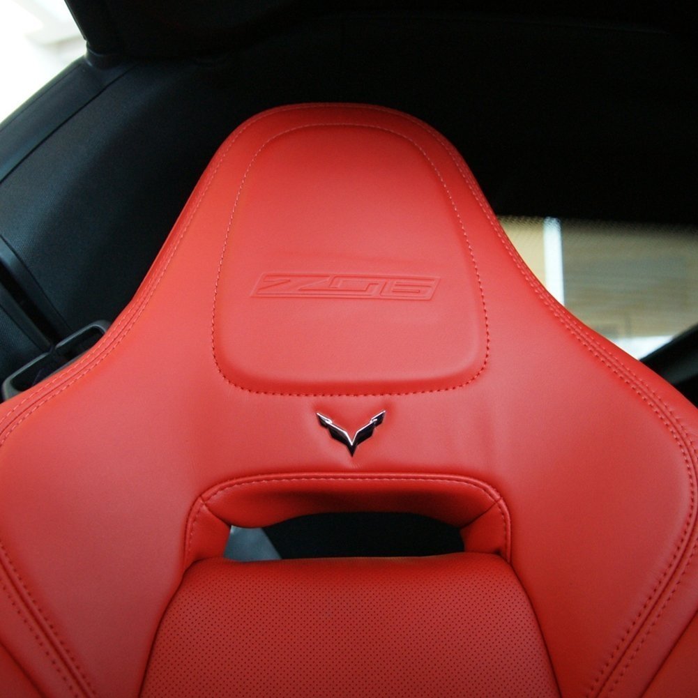 C7 Corvette Stingray Crossed Flags Seat Emblem (Pair)-SR1 Performance