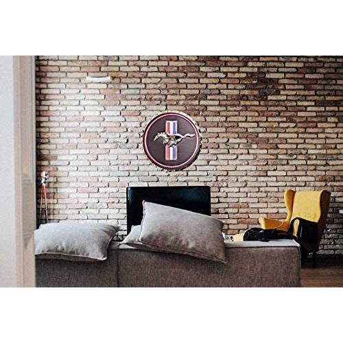 Ford Mustang Pony with Bars Stainless Steel Wall Hanging Sign - Chrome : 22"-SR1 Performance