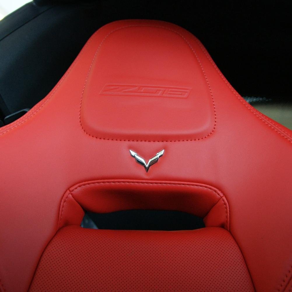 C7 Corvette Stingray Crossed Flags Seat Emblem (Pair)-SR1 Performance