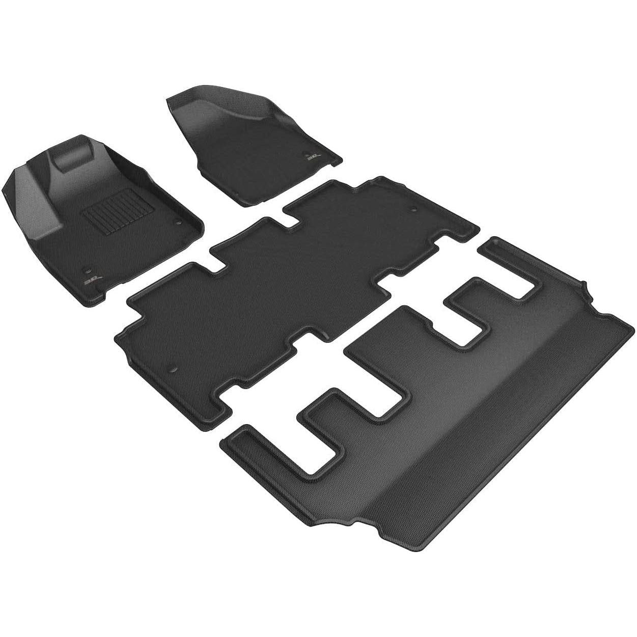 3D MAXpider All-Weather Floor Mats for Chrysler Pacifica Touring Hybrid 2018-2022 Custom Fit, Kagu (1st & 2nd Row, Black)-SR1 Performance