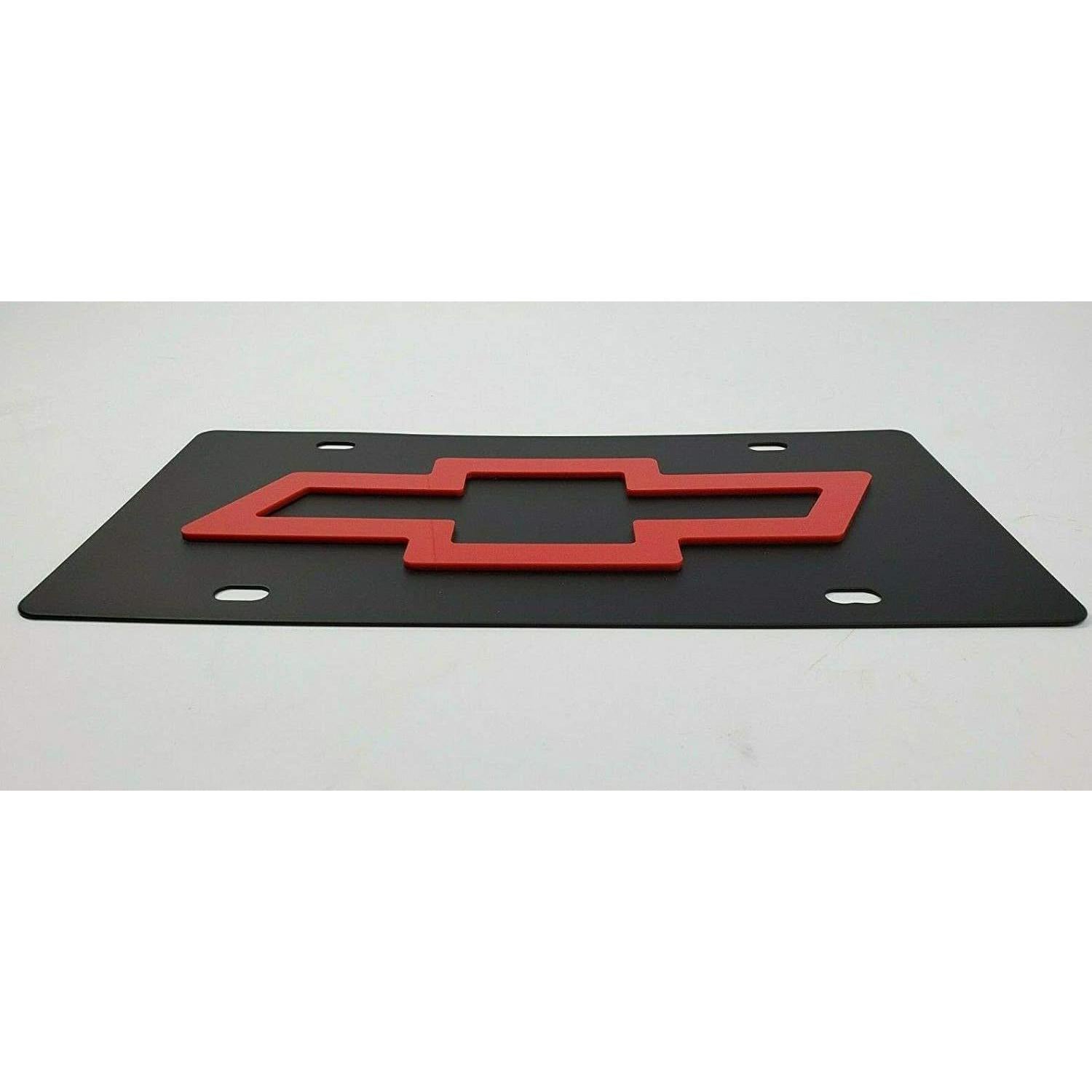 Chevrolet Bowtie License Plate - Carbon Steel with Red Logo-SR1 Performance