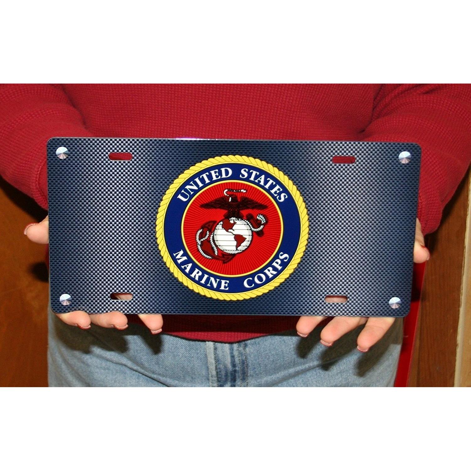 USMC License Plate - Black-SR1 Performance