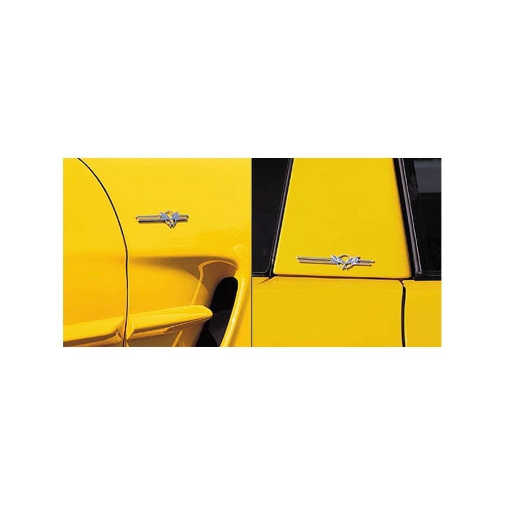 Corvette C5 Logo Billet Chrome Badges 2 Pc. : 1997-2004 C5 & Z06-SR1 Performance