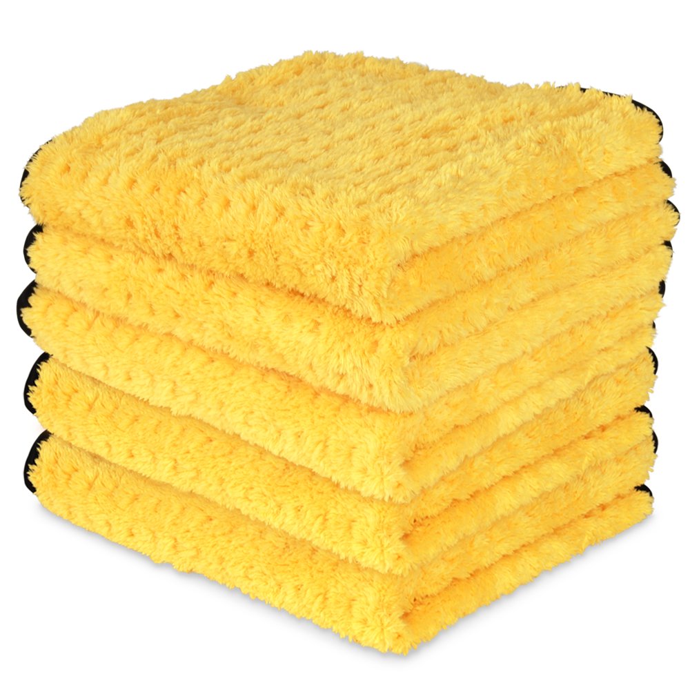 Liquid X Yellow Xtreme Plush Waffle Weave Microfiber Detailing Towel - 16" x 16"-SR1 Performance