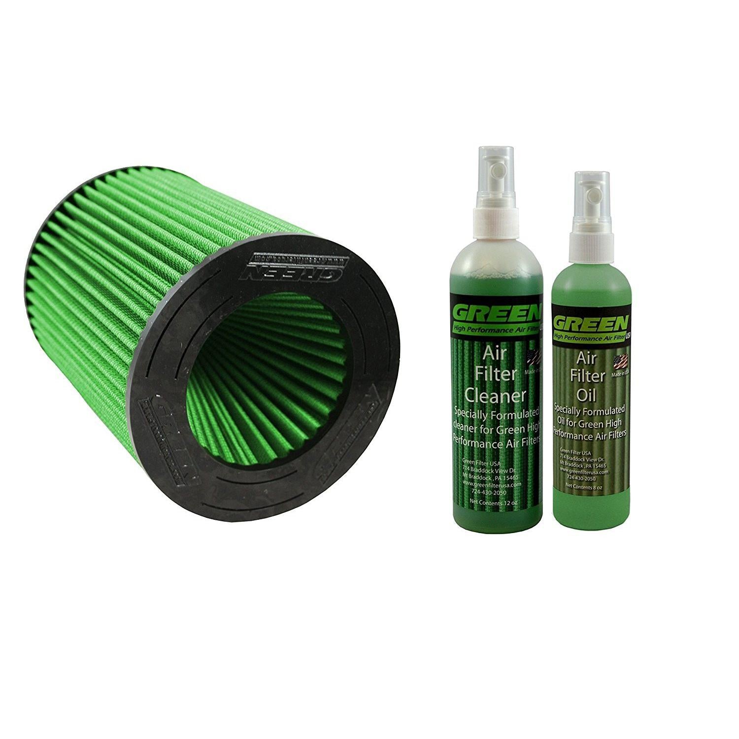 Green Filter 7159 Green High Performance Air Filter COMBO with Green Filter 2000 Green High Performance Air Filter Recharge Oil and Cleaner Kit-SR1 Performance