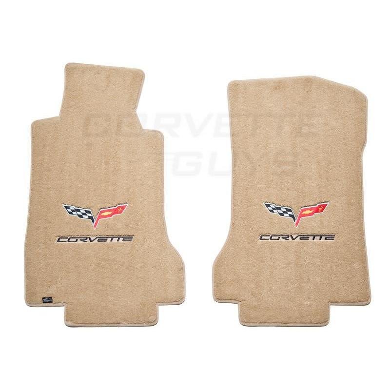 Lloyds Ultimat Floor Mats - Cashmere w/ Black, Red, or Silver Lettering (05-07 C6)