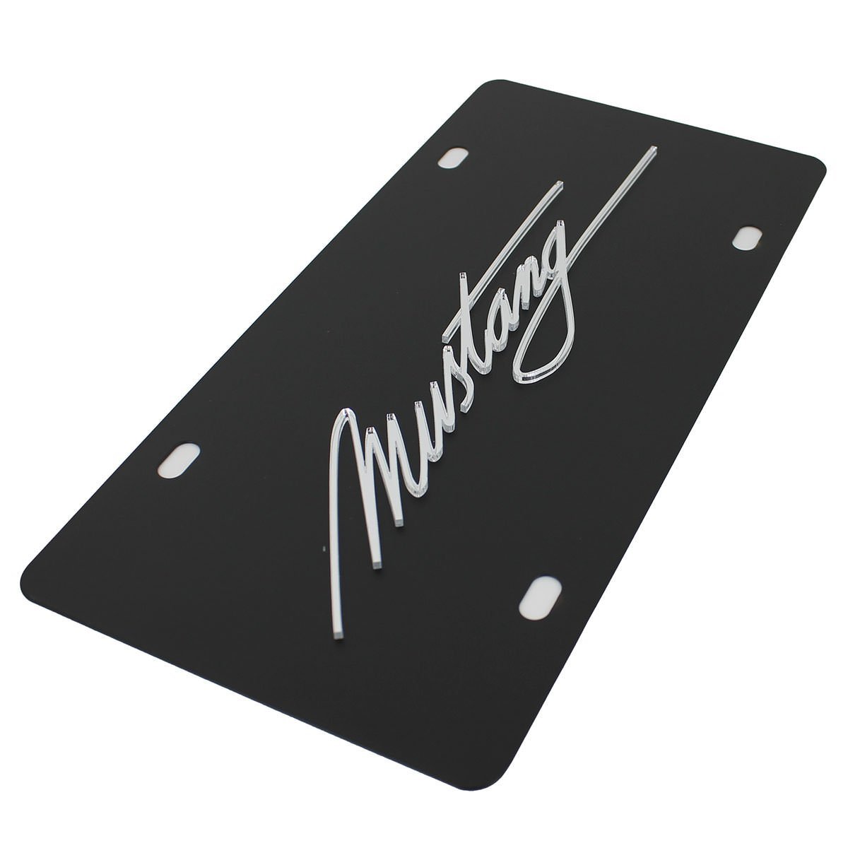 Ford Mustang Script License Plate on Black Steel-SR1 Performance