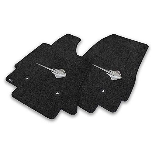 2014-2019 C7 Corvette Stingray Logo Floor Mats - Jet Black-SR1 Performance