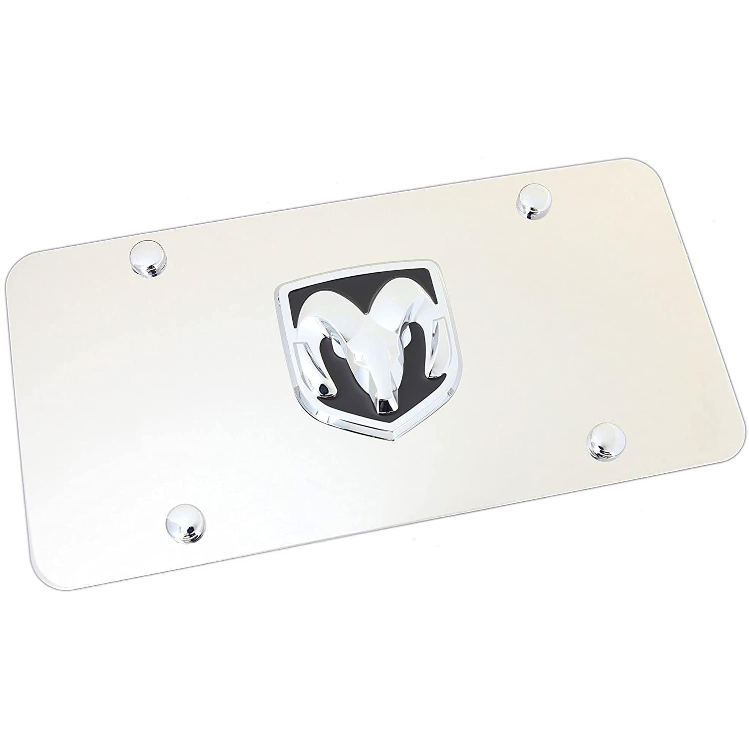 Dodge Ram Logo Chrome Steel License Plate-SR1 Performance
