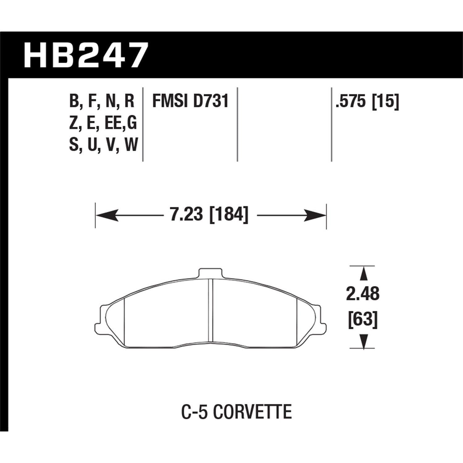 Hawk Performance HB247E.575 Disc Brake Pad, Front-SR1 Performance