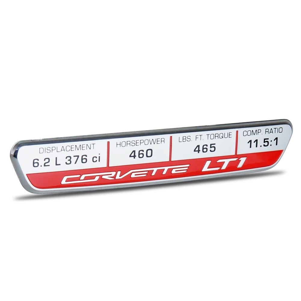 C7 Corvette Stingray Interior Dash Trim Badge - LT1 Performance Logo 455 HP-SR1 Performance