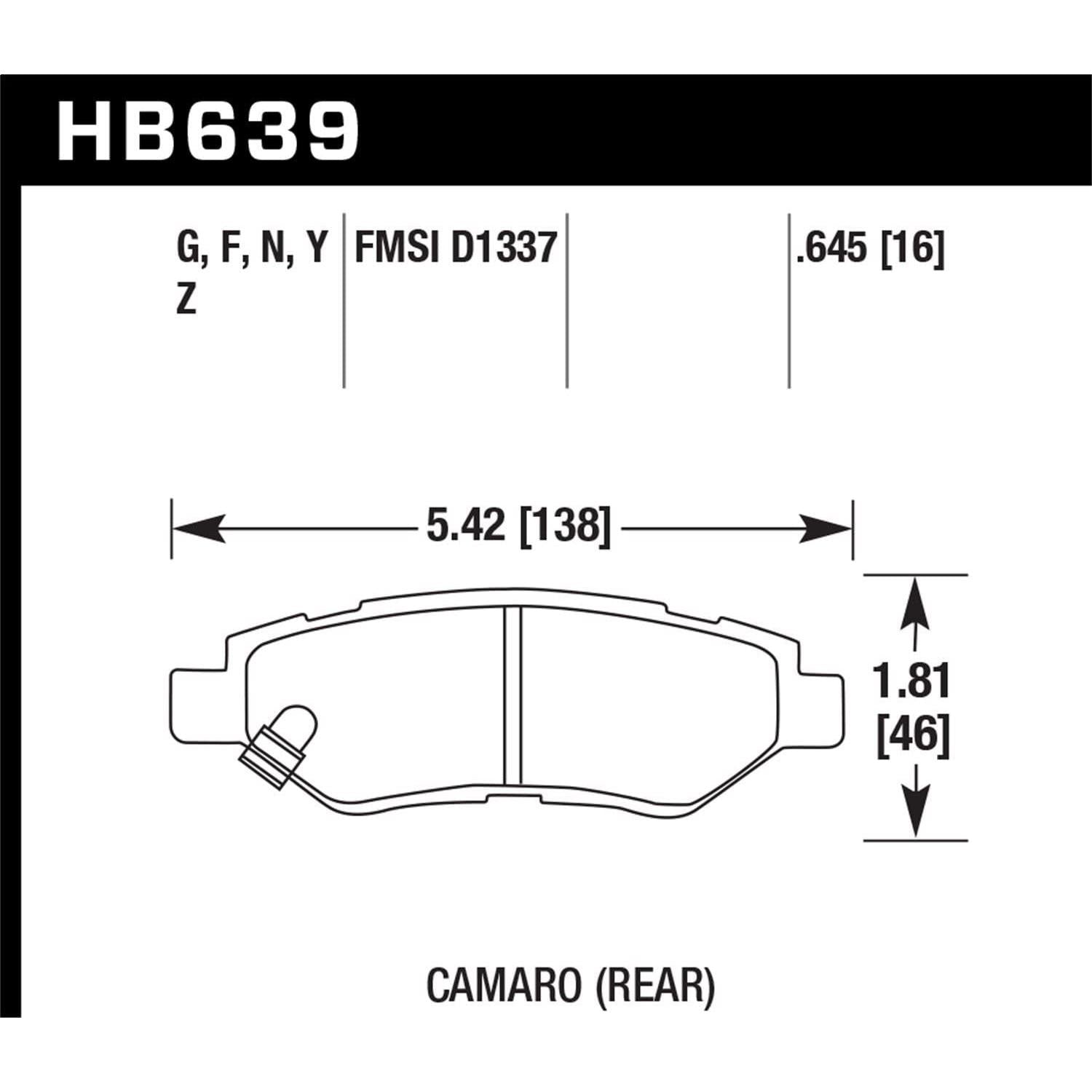 Hawk Performance HB639F.645 HPS Performance Ceramic Brake Pad-SR1 Performance