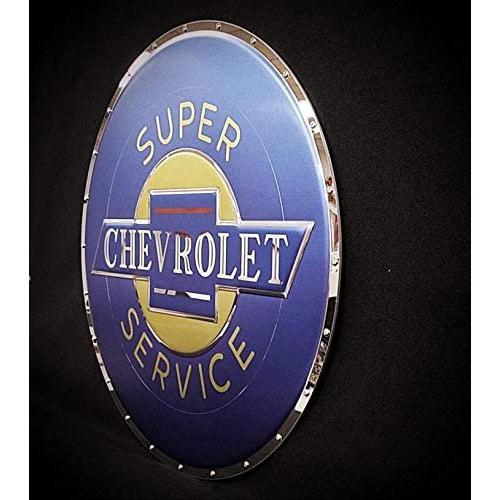 Chevrolet Super Service Stainless Steel Wall Hanging Sign - Blue/Chrome : 22"-SR1 Performance